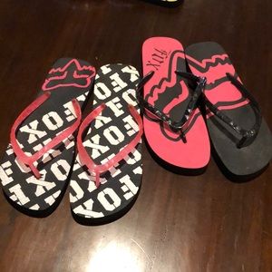 Fox flip flops size large 8-10 for BOTH